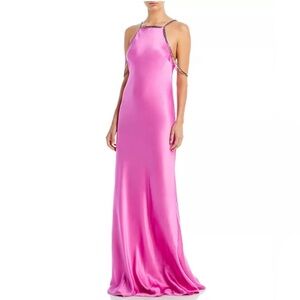 L’Agence Majesty Chain Trim Gown in Pink, Size 2 New w/Tag
